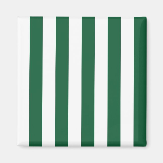 Vintage Classic Bottle Green & White Stripes Magnet (Front)