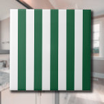 Vintage Classic Bottle Green & White Stripes Tile<br><div class="desc">The Bottle Green & White stripes pattern is a pattern from the past, characterized by parallel Bottle Green & White stripes of various widths that are repeated throughout the pattern. This pattern refers to the classic style and is characterized by subtlety and elegance. Bottle Green & White colours are subdued,...</div>