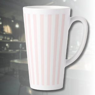Vintage Classic bright peach & white Stripes Soup  Latte Mug