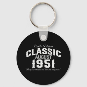 Vintage Classic Car 1951 70th Birthday Keychain