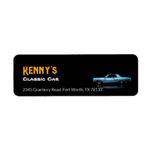 Vintage Classic Car Business Return Adresse