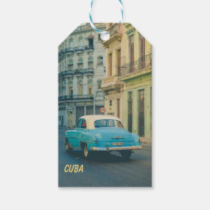 Vintage Classic Car Havana Cuba Street Photography Gift Tags