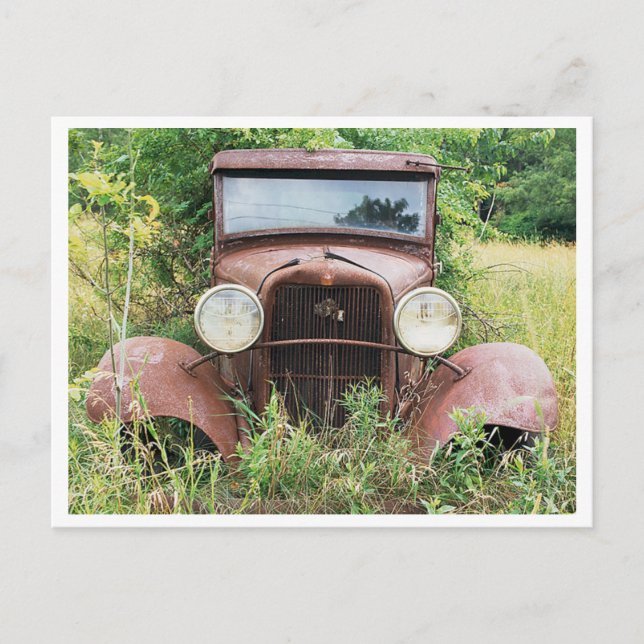 Vintage Classic Car Rust Bucket Photograph Postcard (Front)