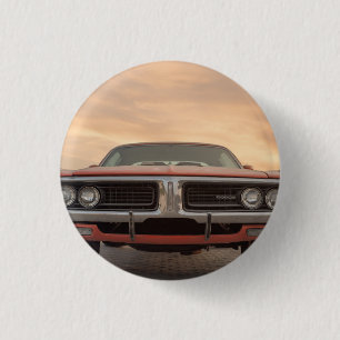 Vintage Classic Car Sunset View 1 Inch Round Button
