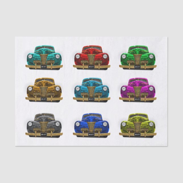 Vintage classic car tissue paper (Front)
