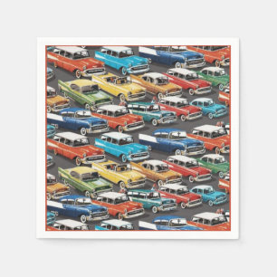 Vintage Classic Cars Pattern Napkins
