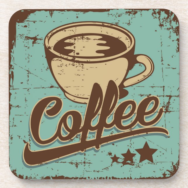 Vintage Classic Coffee Olive Green  Coaster (Front)