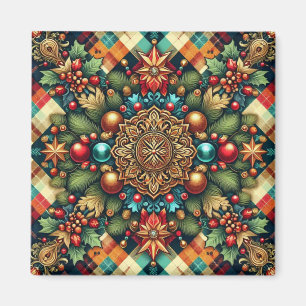 Vintage/Classic colourful Christmas Magnet