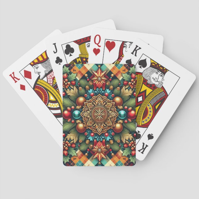 Vintage/Classic colourful Christmas Playing Cards (Back)
