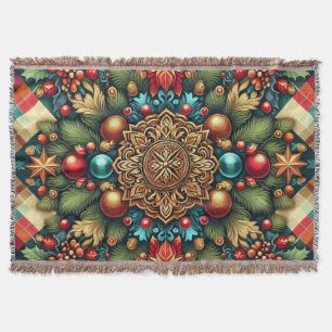 Vintage/Classic colourful Christmas Throw Blanket