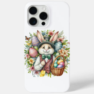 Vintage/Classic Cute Easter Bunny iPhone 15 Pro Max Case