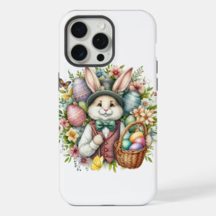 Vintage/Classic Cute Easter Bunny iPhone 15 Pro Max Case