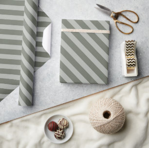 Vintage Classic Dark Green Stripes Pattern Wrapping Paper