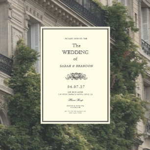 Vintage Classic Elegant Wedding Invitation