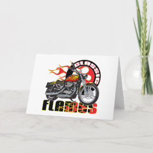 Vintage Classic Flame Paint Job Motorcycle Card