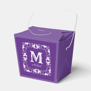 Vintage Classic Floral Personalized Monogram Name Favor Box