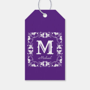 Vintage Classic Floral Personalized Monogram Name  Gift Tags