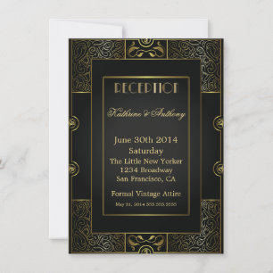 Vintage Classic Gatsby Style Reception Invitation