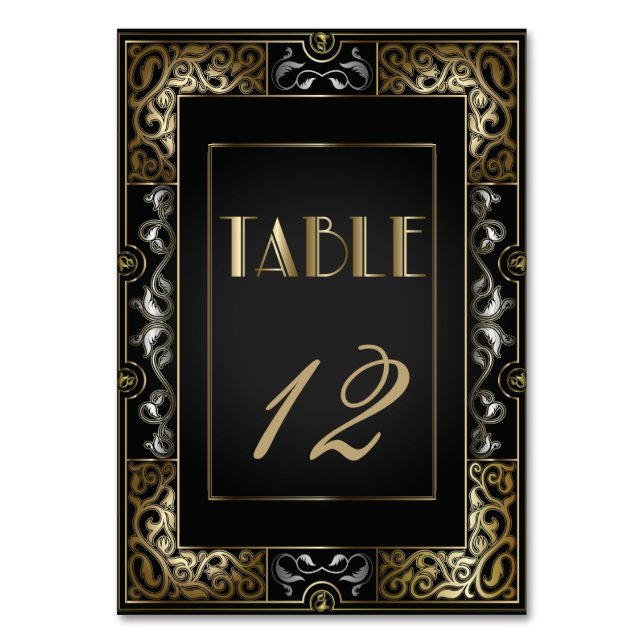 Vintage Classic Gatsby Style  Table Number (Front)