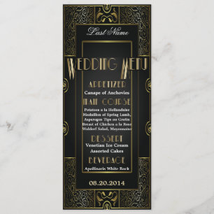 Vintage Classic Gatsby Style Wedding Menu