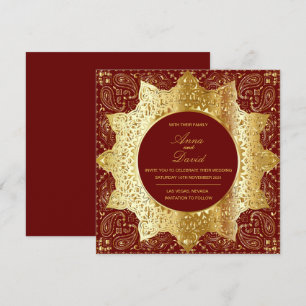 Vintage Classic Gold Wedding Invitation