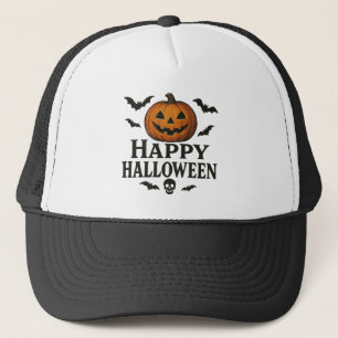 Vintage/classic Happy Halloween jack-o-lantern Trucker Hat