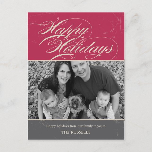 Vintage Classic Holiday Photo Card Postcard (Front)