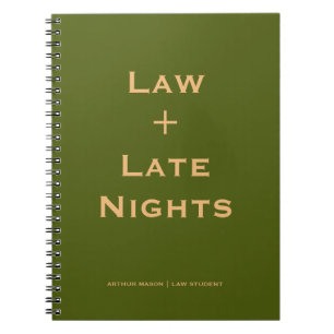 Vintage Classic Journal Olive Law Student Notebook