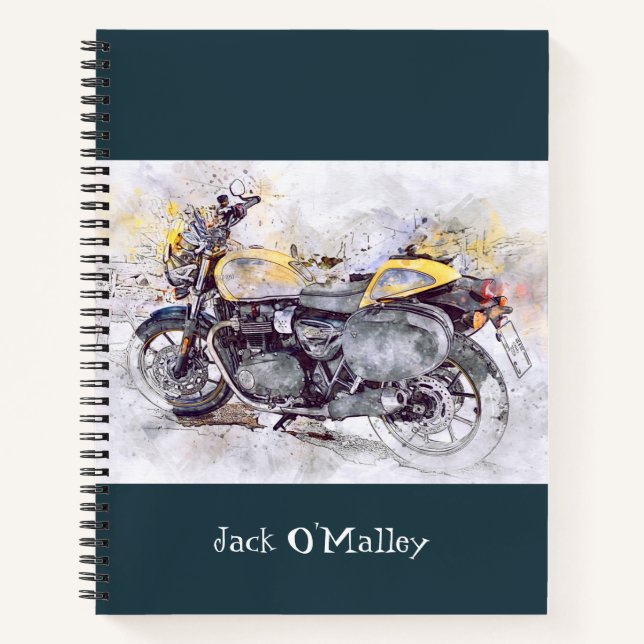 Vintage Classic Motorcycle Notebook (Front)