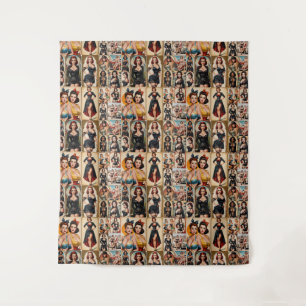 Vintage Classic Pin-up Girls Collection Design  Tapestry
