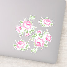Vintage Classic Pink Rose Sticker