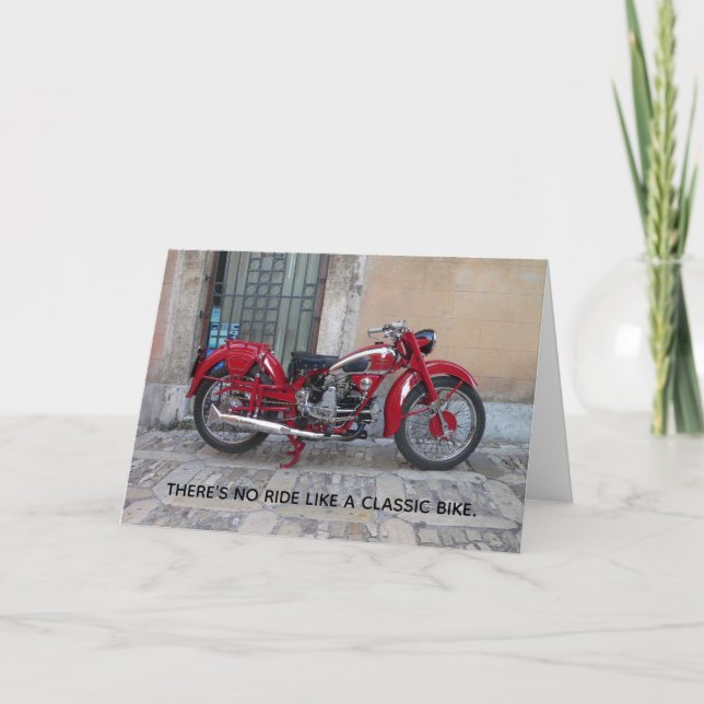 Vintage Classic Rider Motorcycle Birthday Card (Front)