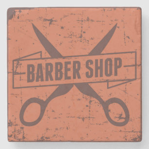 Vintage Classic Rustic Barber Shop Stone Coaster