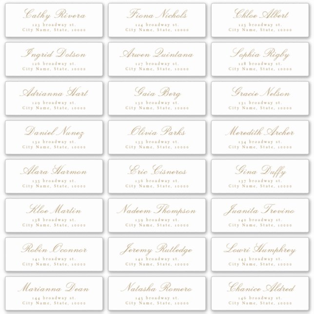 Vintage Classic Script Wedding Guest Address Label (Front)
