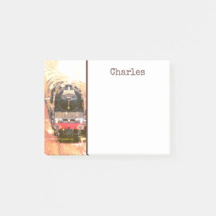 Vintage classic steam loco, The Duke, your name Post-it Notes