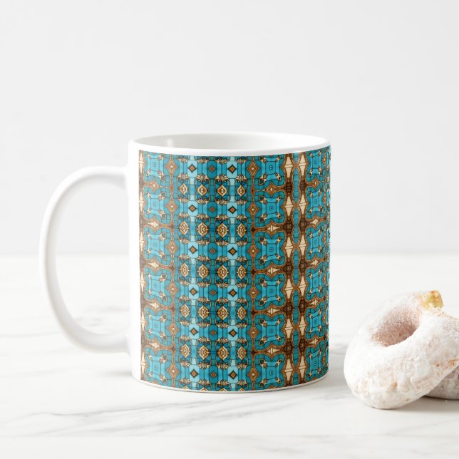 Vintage Classic Style Blue Shades Coffee Mug (With Donut)