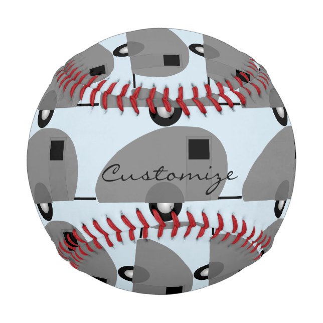 Vintage classic teardrop trailer rounded caravan baseball (Front)