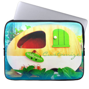 Vintage classic trailer gypsy caravan laptop sleeve