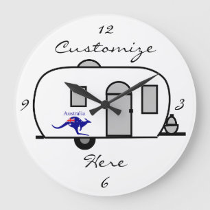 Vintage classic trailer rounded caravan large cloc clock