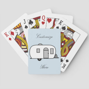 Vintage classic trailer rounded caravan playing cards