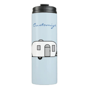 Vintage classic trailer rounded caravan thermal tumbler