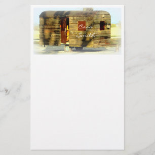 Vintage classic weathered wood caravan stationery