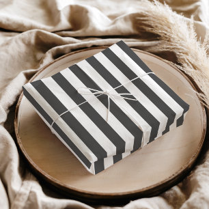 Vintage Classic white and dark grey stripes  Tissue Paper