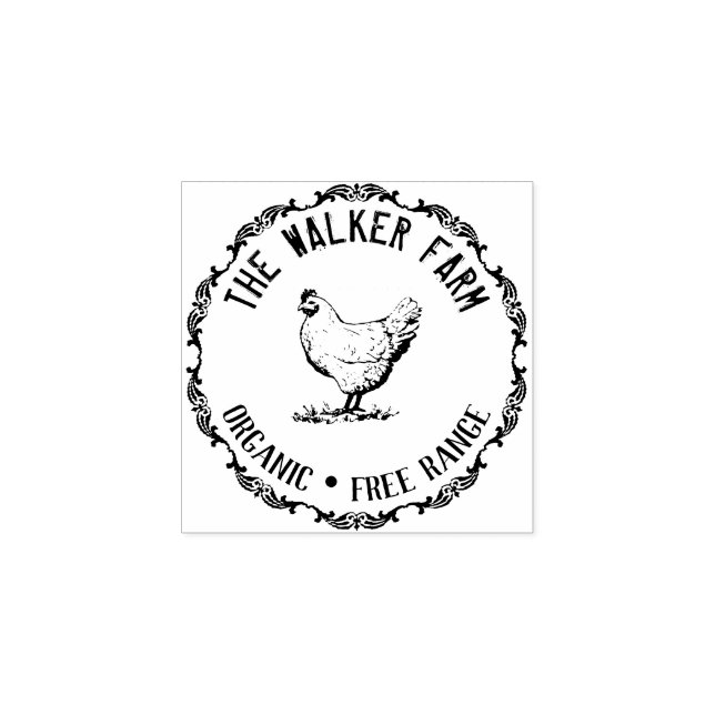Vintage Classical ⎢ Personalized Egg  Rubber Stamp (Imprint)