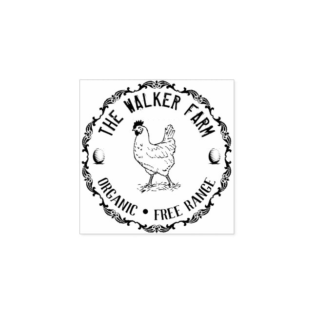 Vintage Classical ⎢ Personalized Egg  Rubber Stamp (Imprint)