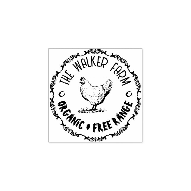 Vintage Classical ⎢ Personalized Egg  Rubber Stamp (Imprint)