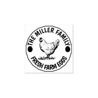 Vintage Classical ⎢ Personalized Farm Fresh Egg Ru Rubber Stamp