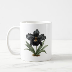 Vintage classique tasse à café orchidée noire