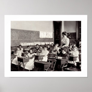 Vintage Classroom Scene Photo Print