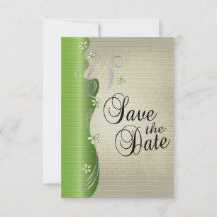 Vintage Classy Curvy Design   Peridot and Silver Save The Date